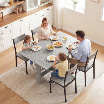 HOMCOM Folding Dining Table, Space-Saving Drop Leaf Kitchen Table for 4-6 People Grey 