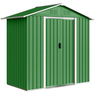 Outsunny 6.5 x 3.5ft Metal Garden Storage Shed - Green 