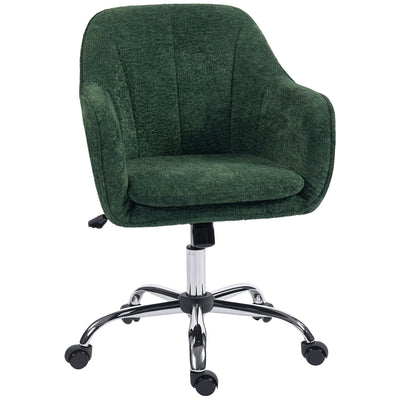 HOMCOM Velvet-Feel Office Chair - Dark Green 