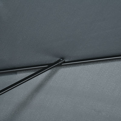 Outsunny 3x2m Patio Parasol Garden Umbrellas Canopy with Aluminum Tilt Crank Rectangular Sun Shade Steel, Dark Grey 