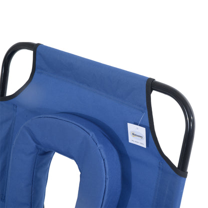 Outsunny Reading Hole Sun Lounger - Blue 