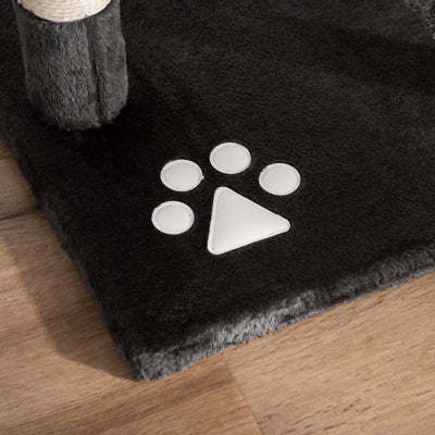 PawHut Floor-to-Ceiling Cat Tree for Indoor Cats, 240-260cm Adjustable Cat Tree - Dark Grey 