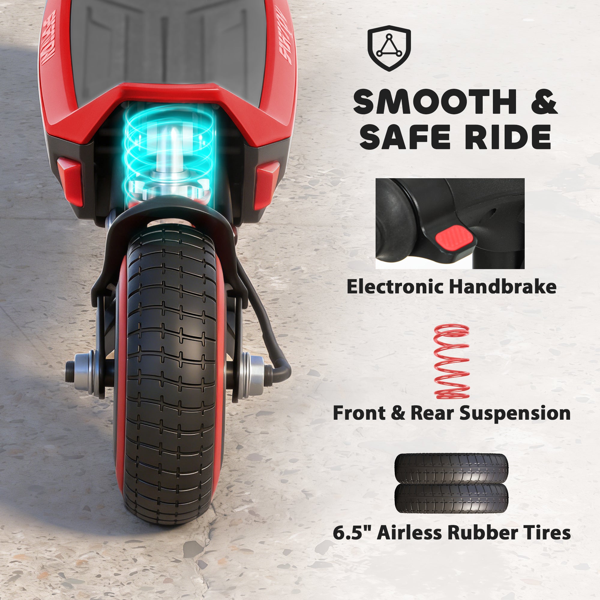 SPORTNOW Electric Scooter for Kids, Foldable E Scooter for Age Age 6+ with LED Display, RGB lights, Up to 16km/h, Red 