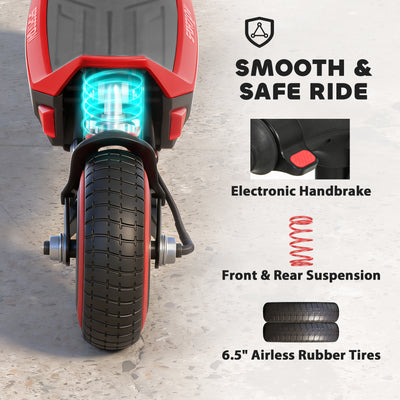 SPORTNOW Electric Scooter for Kids, Foldable E Scooter for Age Age 6+ with LED Display, RGB lights, Up to 16km/h, Red 