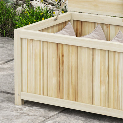 Outsunny 172 Litre Outdoor Storage Box, Wooden terrace Box Garden Storage Container, Natural 