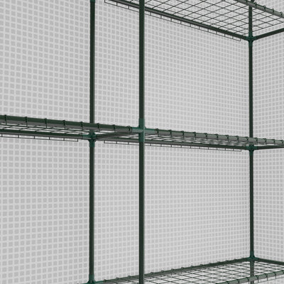 Outsunny 8 x 6ft Walk-In Greenhouse, with Shelves - White 