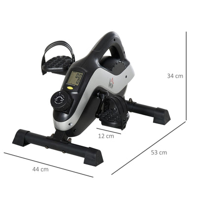 HOMCOM Portable Pedal Exerciser, Mini Exercise Bike with 8 Levels Magnetic Resistance and LCD Display, Cycle Leg Exerciser Sitting Down 