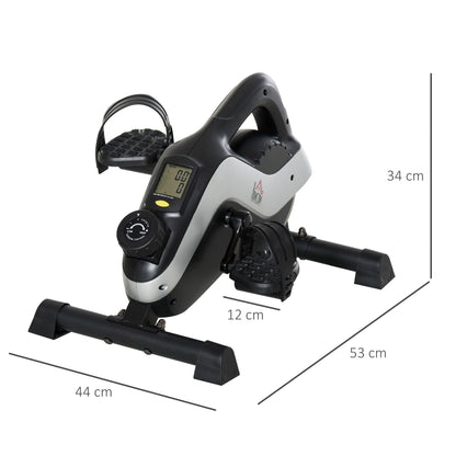 HOMCOM Portable Pedal Exerciser, Mini Exercise Bike with 8 Levels Magnetic Resistance and LCD Display, Cycle Leg Exerciser Sitting Down 
