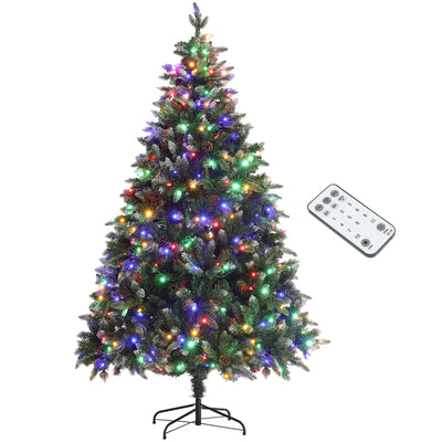 HOMCOM 6ft LED Pre-Lit Artificial Christmas Tree, with Base 