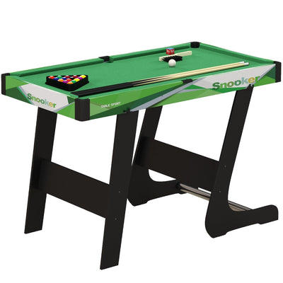 SPORTNOW 104cm Folding Mini Pool Table Set with 2 Cues, 16 Balls, Chalk, Triangle, Brush, Green 