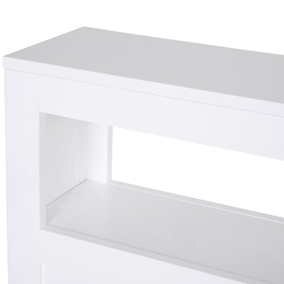 HOMCOM 72x16cm Narrow Bathroom Storage Unit w/ 2 Drawers Open Top 4 Wheels Slimline Modern Rolling Home Organisation 