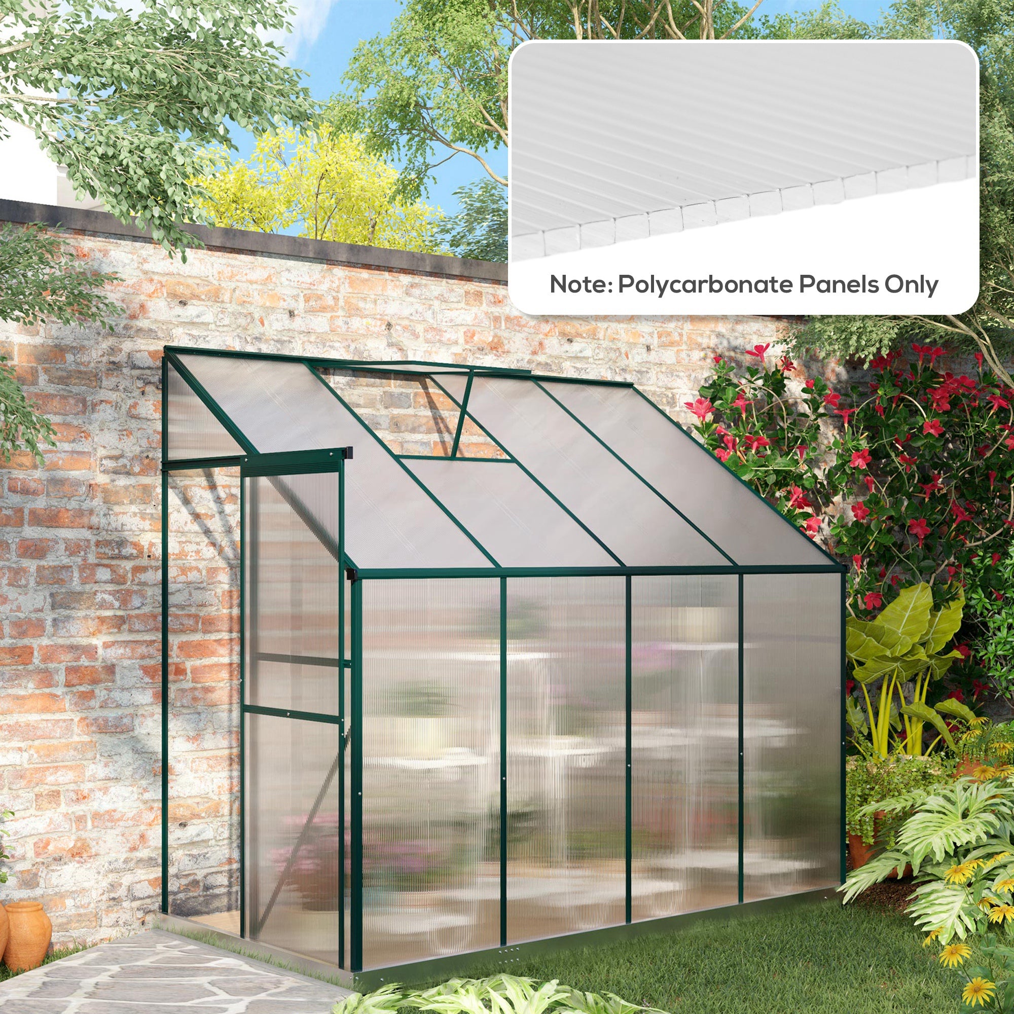 Outsunny 14 Pieces Polycarbonate Sheets, 121 x 61 x 0.4cm Twin-Wall Plastic Roofing Sheets, 10m\'c2\'b2 Replacement Greenhouse Panels, Waterproof and UV Protection, Clear 
