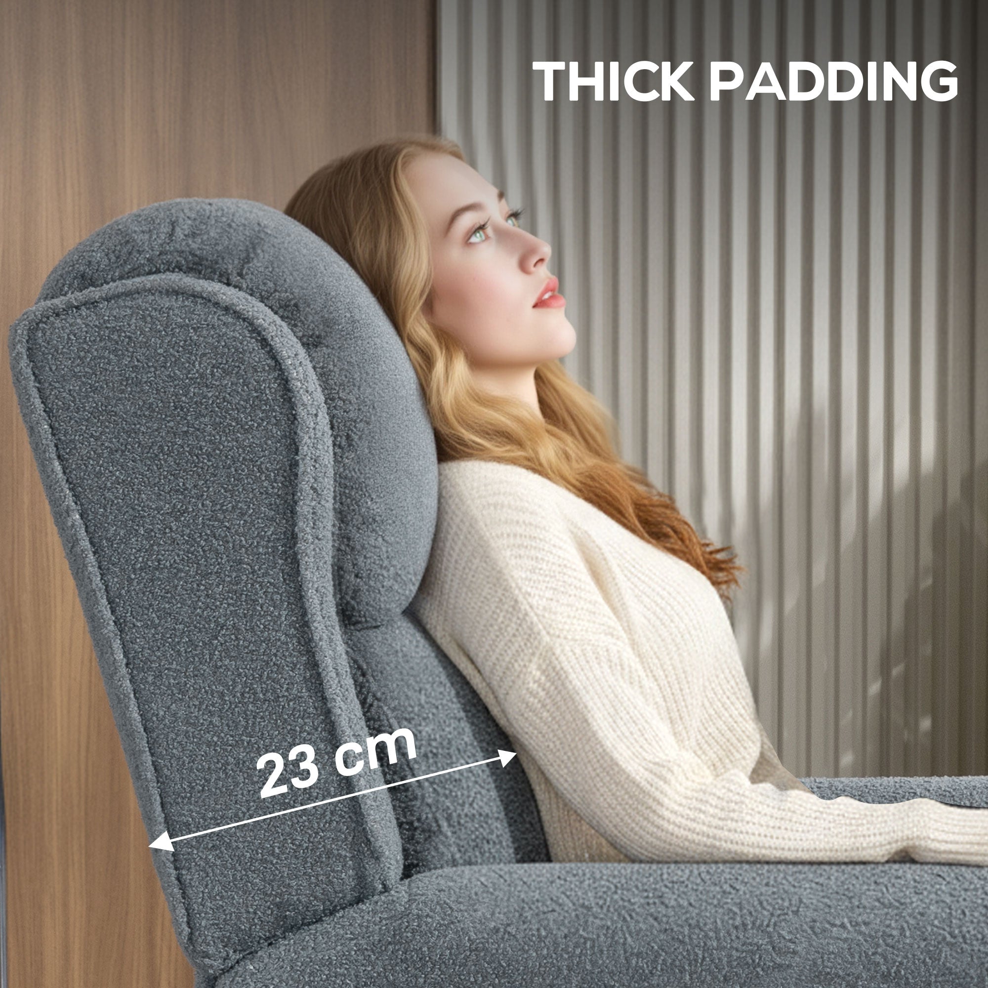 HOMCOM Recliner Armchair with Extended Leg Rest - Grey 