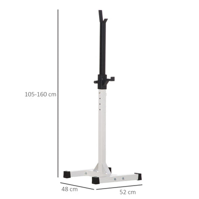HOMCOM Heavy Duty Weight Bar Barbell Squat Stand Barbell Rack Spotter, for Home, Gym - Black 
