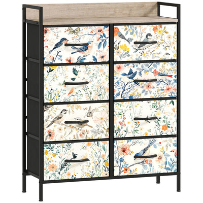HOMCOM 8-Drawer Chest of Drawers - White 