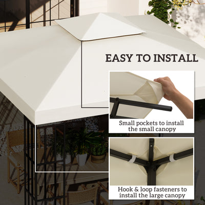 Outsunny Gazebo Replacement Canopy 3x3 m-Cream White 