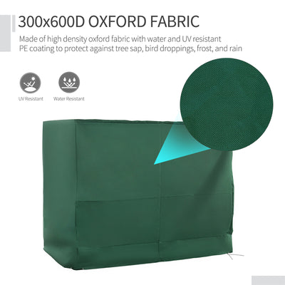 Outsunny 3-Seat Outdoor Garden Swing Chair Protective Cover Water UV Resistant, 240L x 133Wcm, Green 