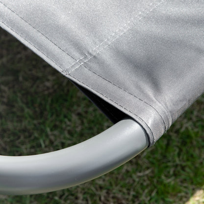 Outsunny Double Hammock Sun Lounger Bed with Canopy Shelter, Wheels & 2 Pillows, Grey 