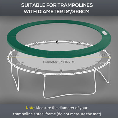 HOMCOM Trampoline Safety Pad, 8 ft-Green