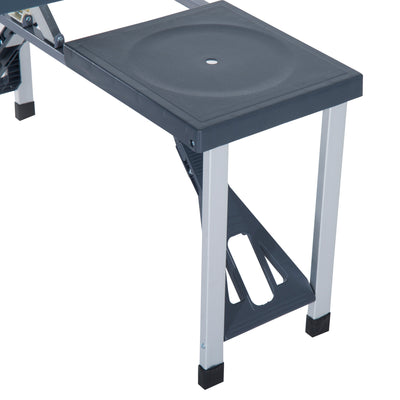 Outsunny Camping 4-Seat Table Set W/Chairs-Black/Grey 