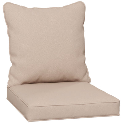 Outsunny Seat and Back Padded Cushion Set - Beige 
