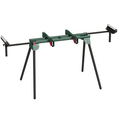 HOMCOM Universal Mitre Saw Stand with Adjustable Rollers and Support Arms, Portable Miter Saw Stand with Folding Legs