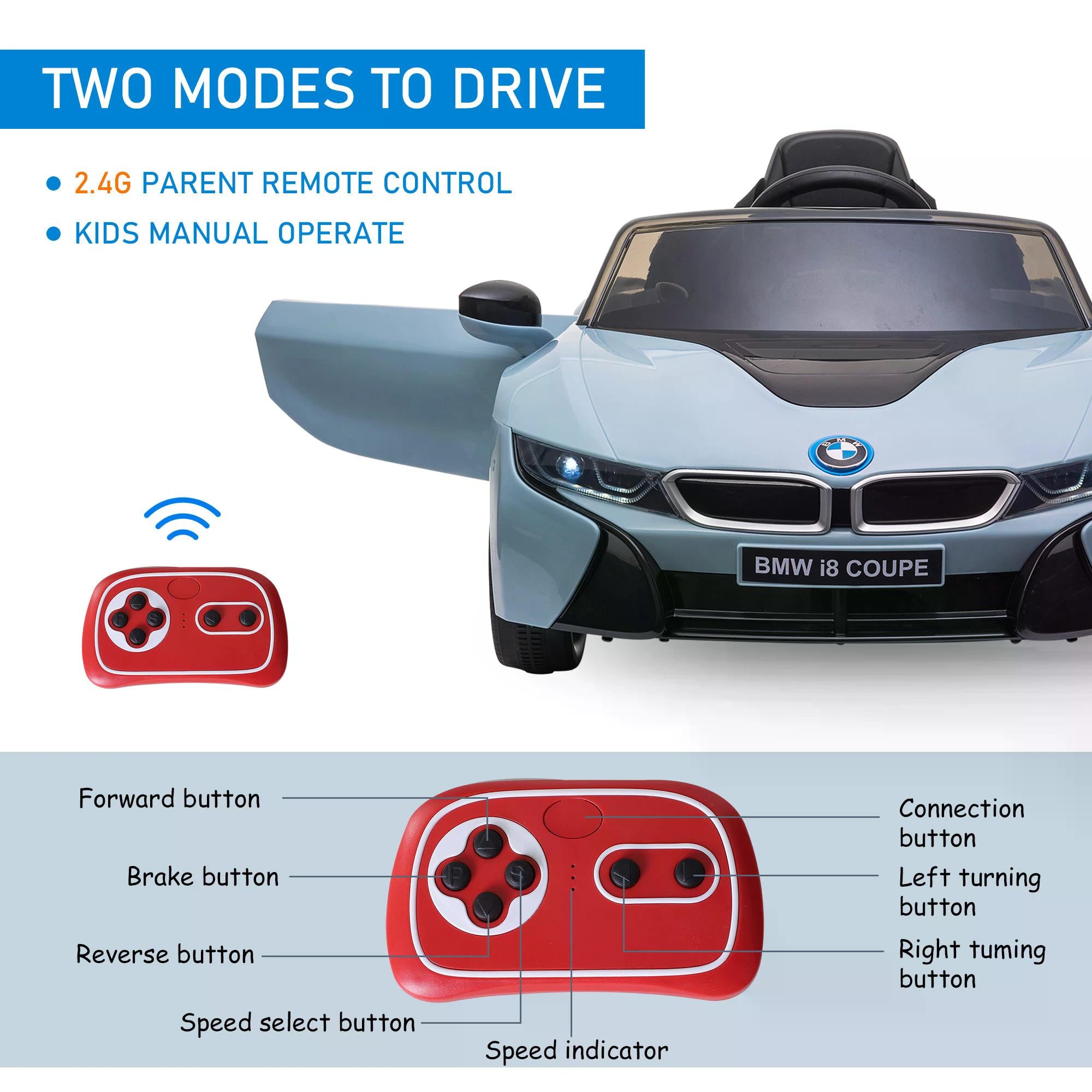 HOMCOM Kids 6V Battery PP Licensed BMW Ride On Car Blue 