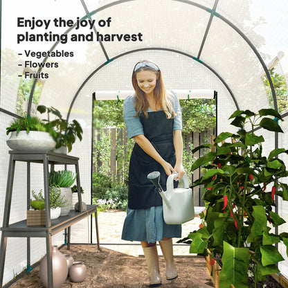 Outsunny 180 x 180cm Walk-In Polytunnel Greenhouse - White 