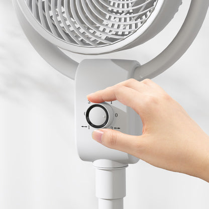HOMCOM Pedestal Air Circulation Fan with Oscillating, White 