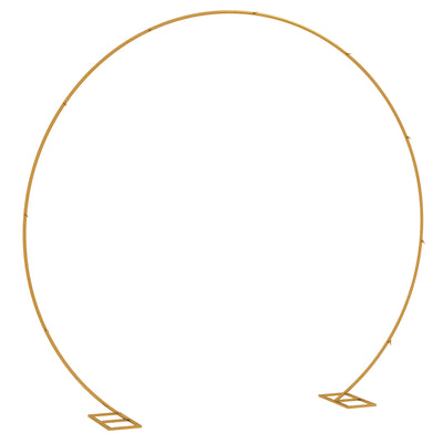 Outsunny 280cm Gold Backdrop Stand, Round Metal Wedding Arch for Birthday Party, Bridal Shower, Graduation, Ceremony 