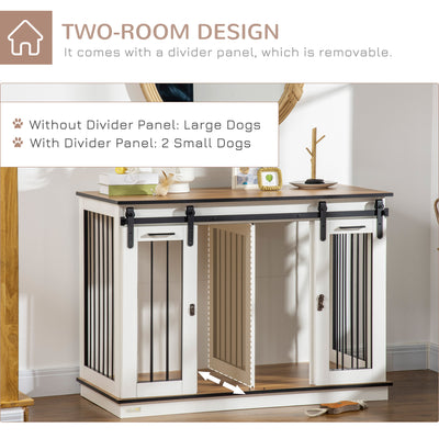 PawHut Dog Crate Furniture for Large Dogs, Double Dog Cage for Small Dogs 