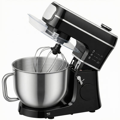 HOMCOM Stand Mixer, 6L 1400W Tilt-Head Food Mixer with 11 Speeds, Pulse & Fermentation Function, LED Display, Black 