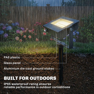 Outsunny 32W LED Floodlights, Linkable 4-Pack Landscape Lighting with Remote Control, RGB Colour Changing, UK Plug, Black 