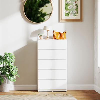 HOMCOM Chest of Drawers, 5-Drawer Storage Cabinets, Modern Dresser, Storage Drawer Unit for Bedroom 