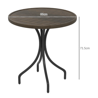 Outsunny Φ66cm Galvanised Steel Garden Table - Brown 