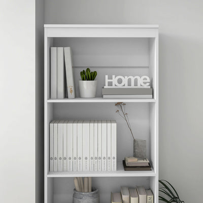 HOMCOM 180cm Tall Bookcase, with Shelves and Drawers - White 