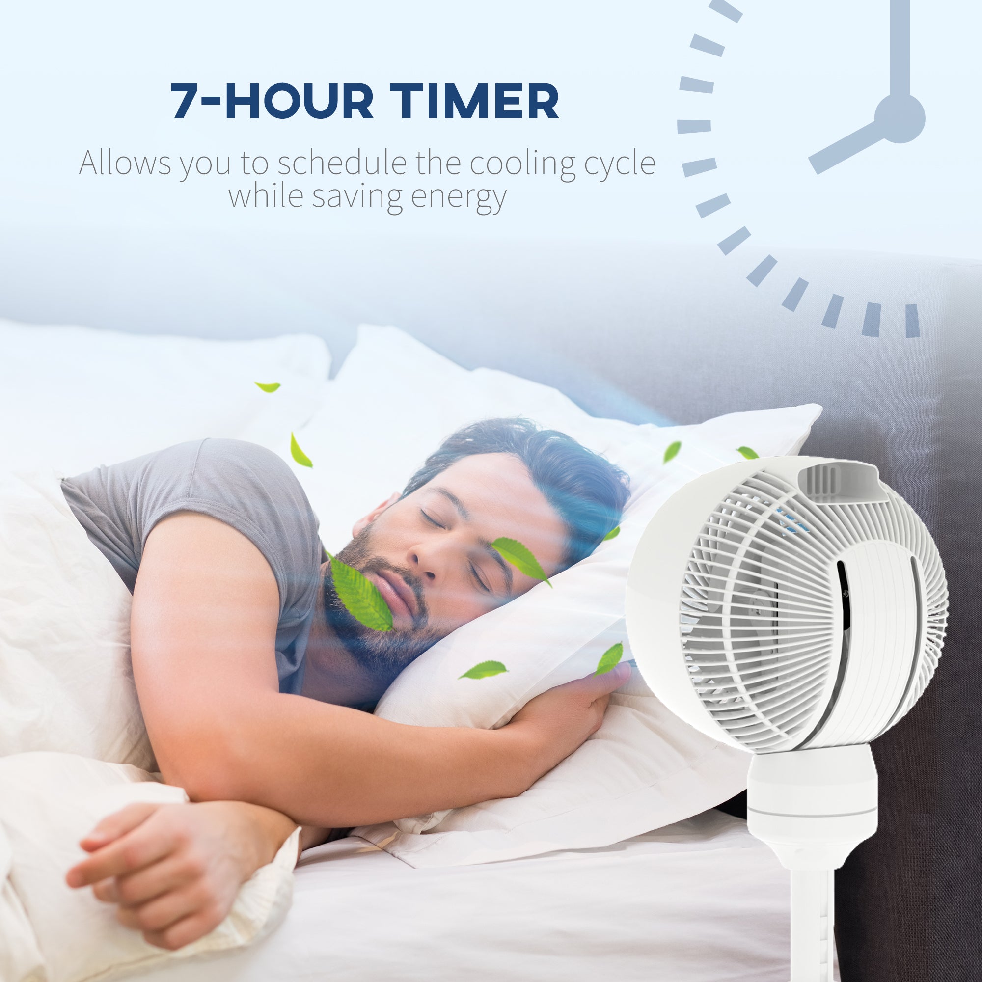 HOMCOM 9'' Air Circulator Fan 3 Speed 3 Mode, 70\'c2\'b0 Oscillation 90\'c2\'b0 Vertical Tilt, Height Adjustable, Remote Controller, for Living Room, Bedroom, Office, White
