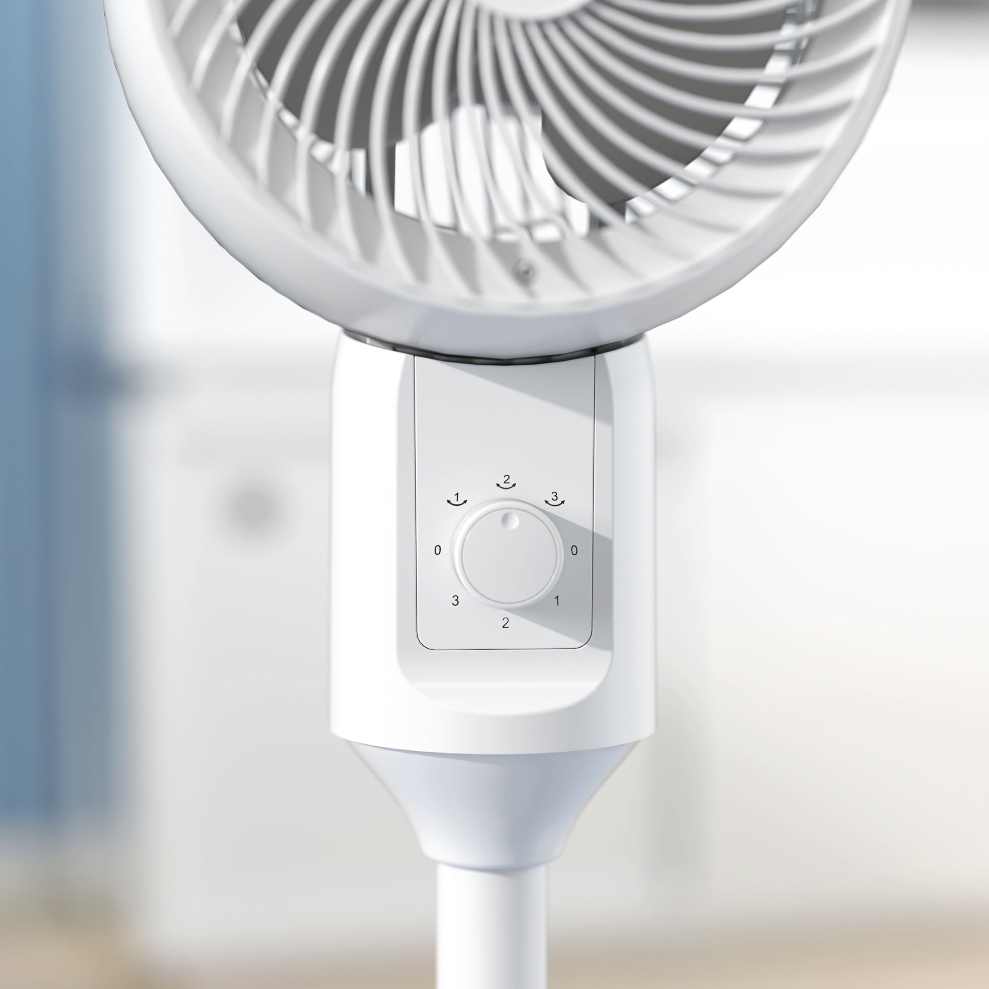 HOMCOM 9'' Air Circulator Fan 3 Speed, 70\'c2\'b0 Oscillation 90\'c2\'b0 Vertical Tilt, Carry Handle, Pedestal Fan, Pedestal Fan for Living Room, Bedroom, Office, White