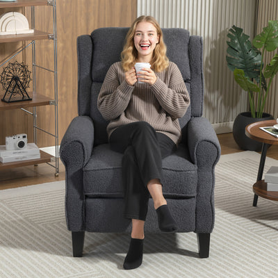HOMCOM 132° Recliner Armchair, with Extended Footrest - Dark Grey 