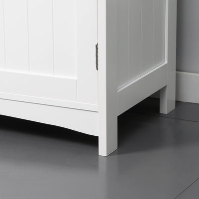 kleankin Pedestal Under Sink Cabinet with Double Doors, Modern Bathroom Vanity Unit, Storage Cupboard with Adjustable Shelves, White 