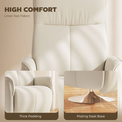 HOMCOM 10-Point Massage Recliner Armchair - Cream 