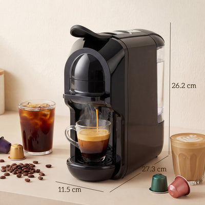 HOMCOM Pod Coffee Machine for Nespresso, Dolce Gusto Capsule & Ground Coffee, Small Semi Automatic Coffee Maker, 19 Bar, 0.6L 
