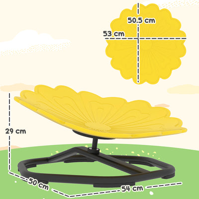 AIYAPLAY Flower-Shaped Sensory Spinning Chair with Non-Slip Base for Balance/Coordination, Yellow 