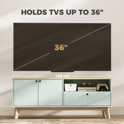 HOMCOM TV Stand Cabinet for Television up to 36 Inch, Modern TV Unit with 2 Doors, Entertainment Center with Adjustable Shelf 