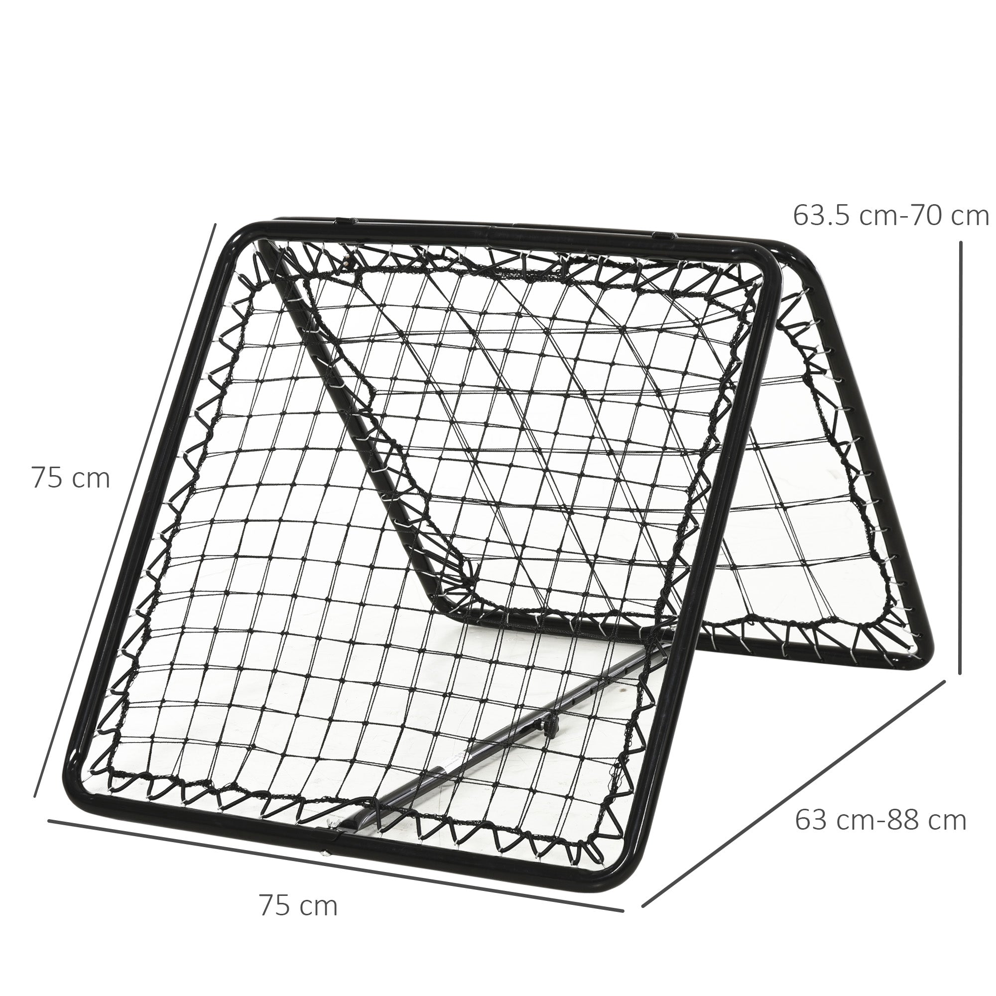 HOMCOM Angle Adjustable Double Sided Rebounder Net Training Aid Target Soccer Goal Kickback For Football, Baseball, Basketball - 75L x 75W cm 