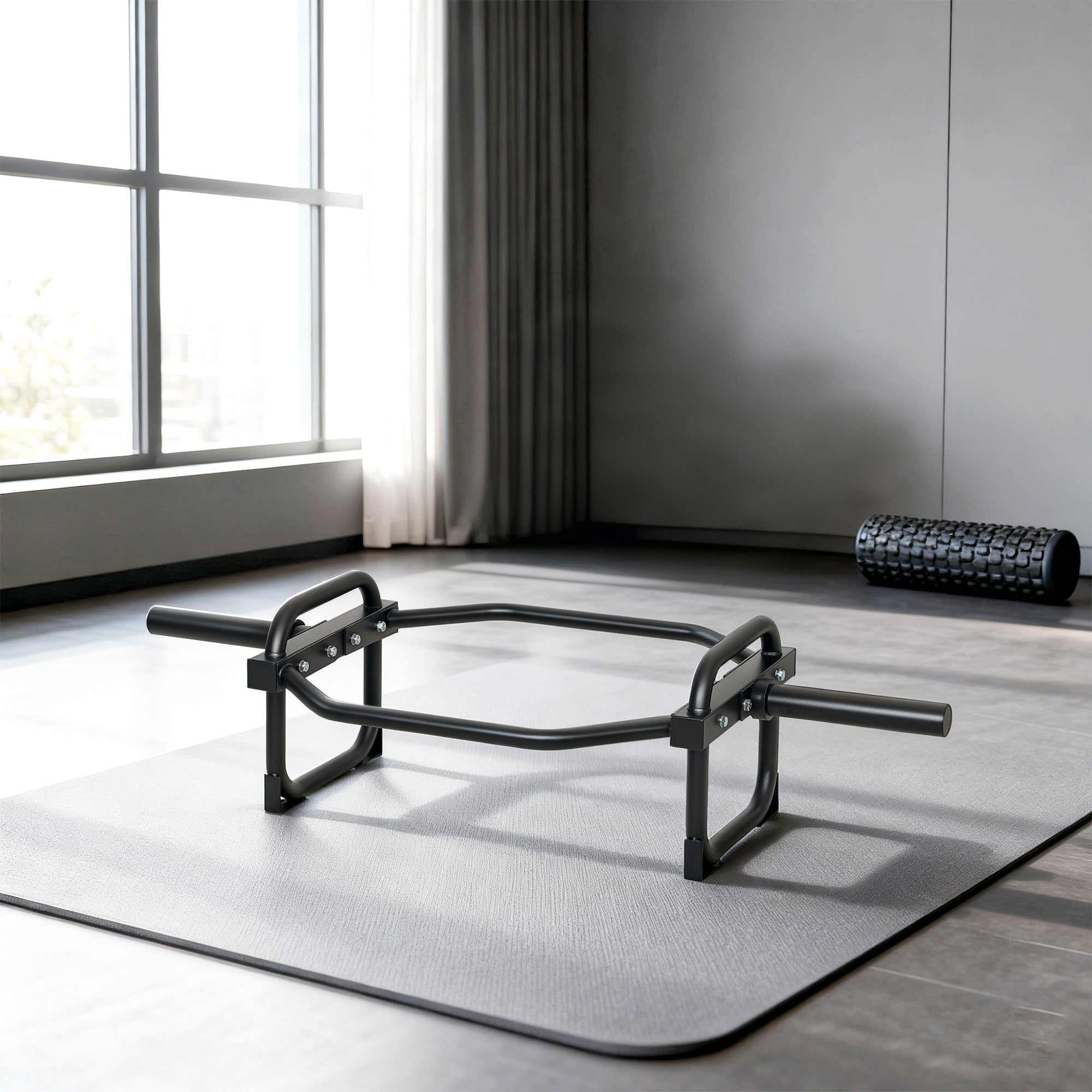 SPORTNOW Olympic Trap Bar, 2" Hex Barbell Bar with 300kg Capacity for Deadlifts, Shrugs, Squats and Farmer Walks 
