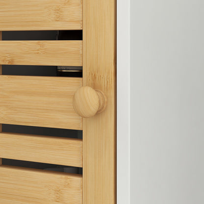 HOMCOM Bathroom Cabinet with Toilet Paper Holder - White