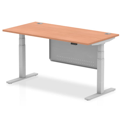 Air Height Adjustable Desk With Cable Ports With Steel Modesty Panel