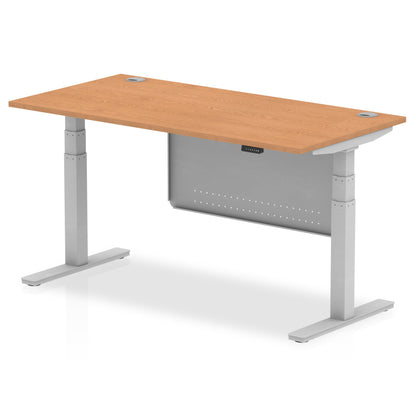 Air Height Adjustable Desk With Cable Ports With Steel Modesty Panel