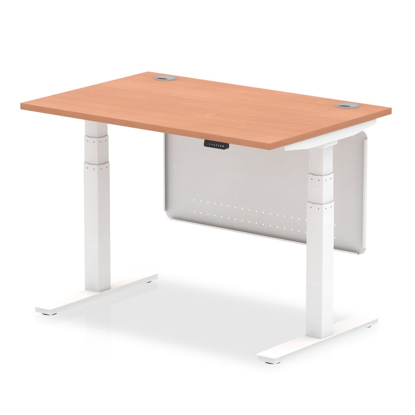 Air Height Adjustable Desk With Cable Ports With Steel Modesty Panel